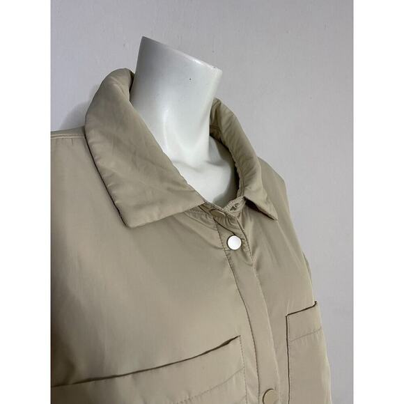 Abercrombie & Fitch XL Jacket Oversized Puffer Shacket Beige Gorpcore Parka - Picture 3 of 8